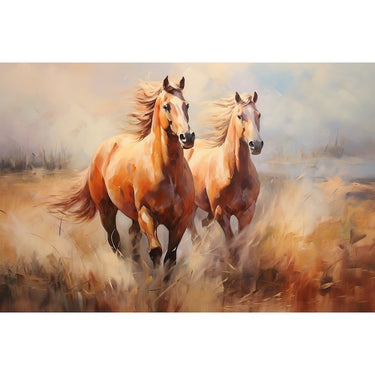 peinture chevaux sur toile